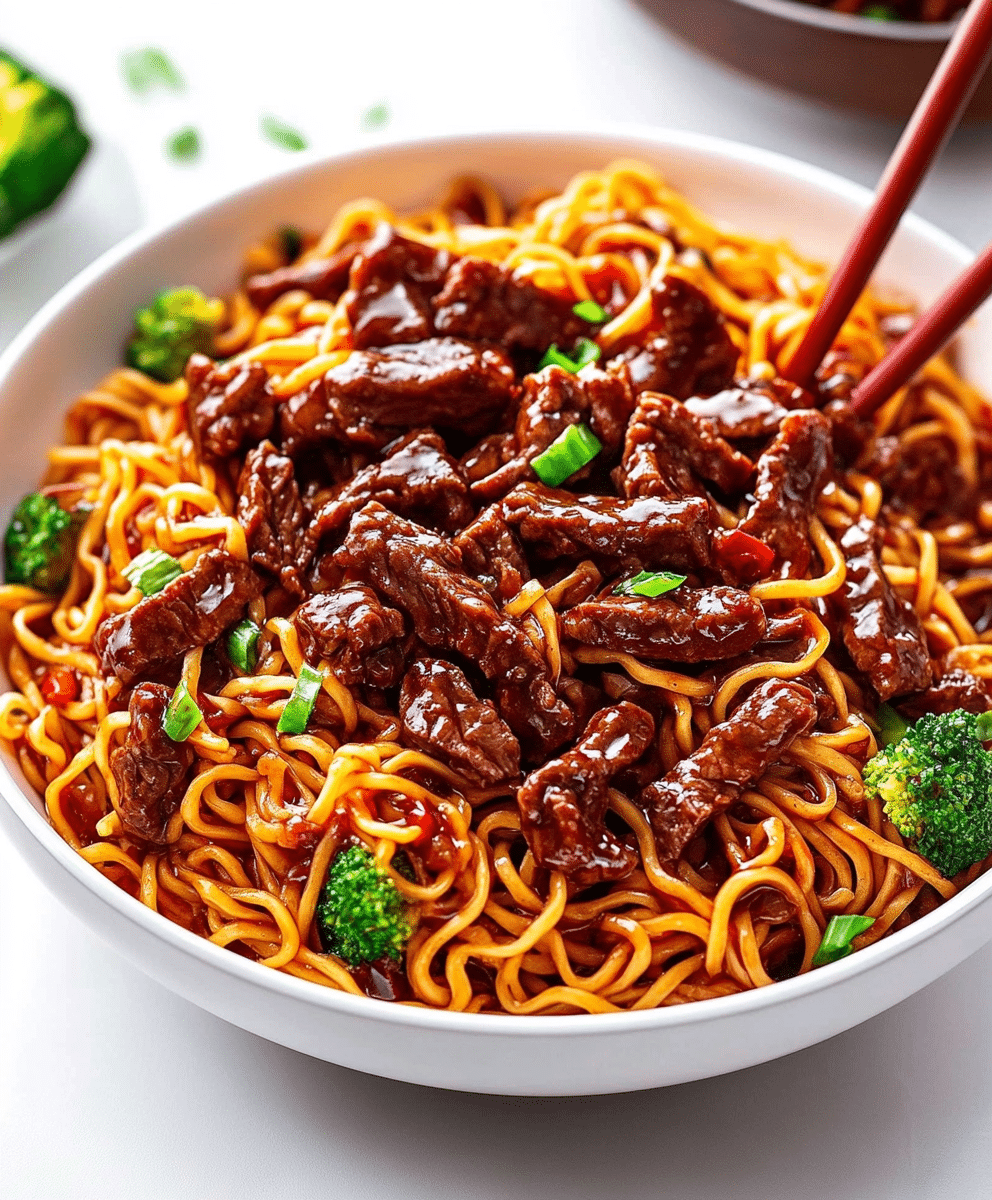 Sticky Beef Noodles Recipe - cookingwithsandra.com